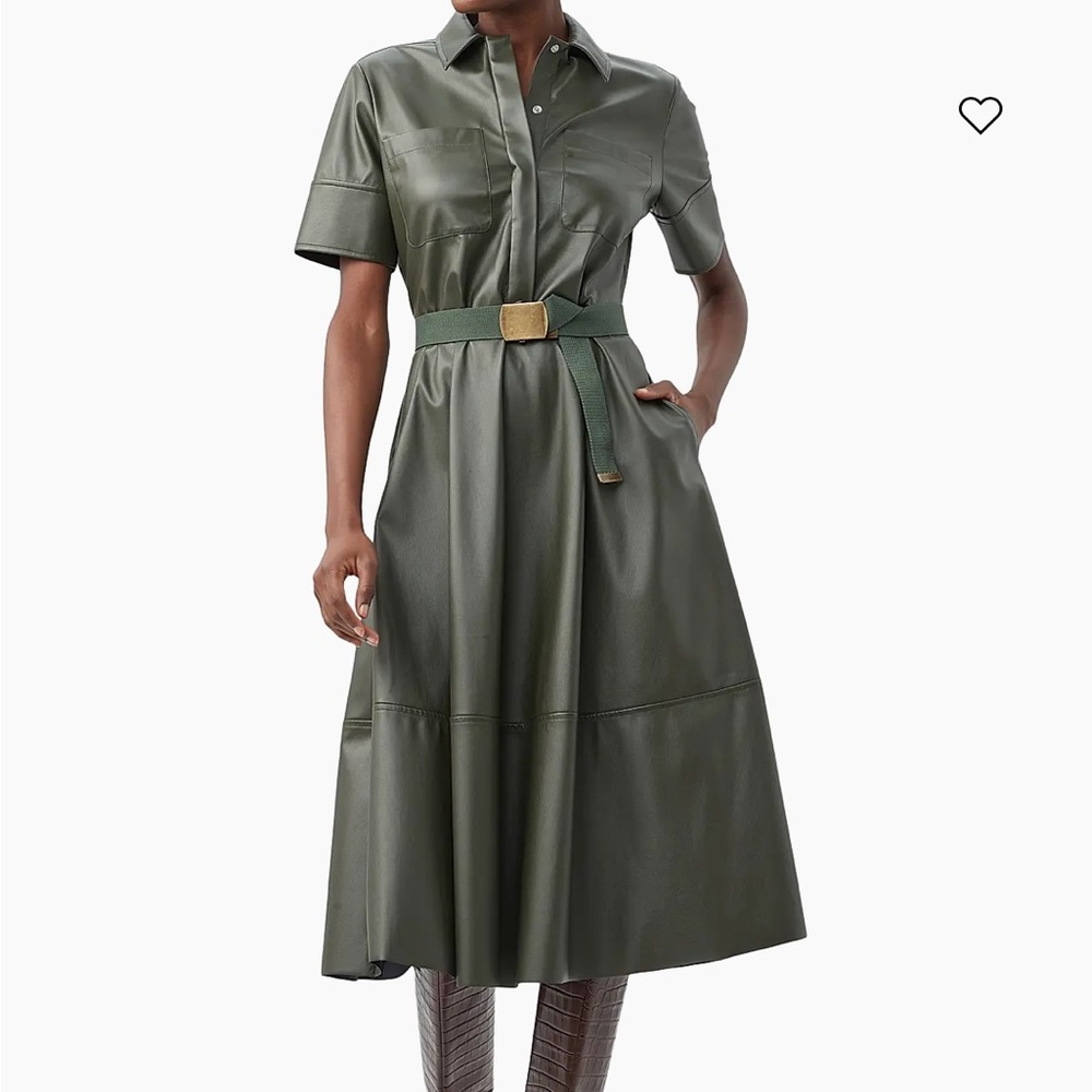 Trina Turk Olive Belted Midi Dress
